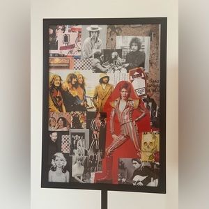 Rock’n Roll Framed Collage Art Print made from Vogue Magazines with Frame